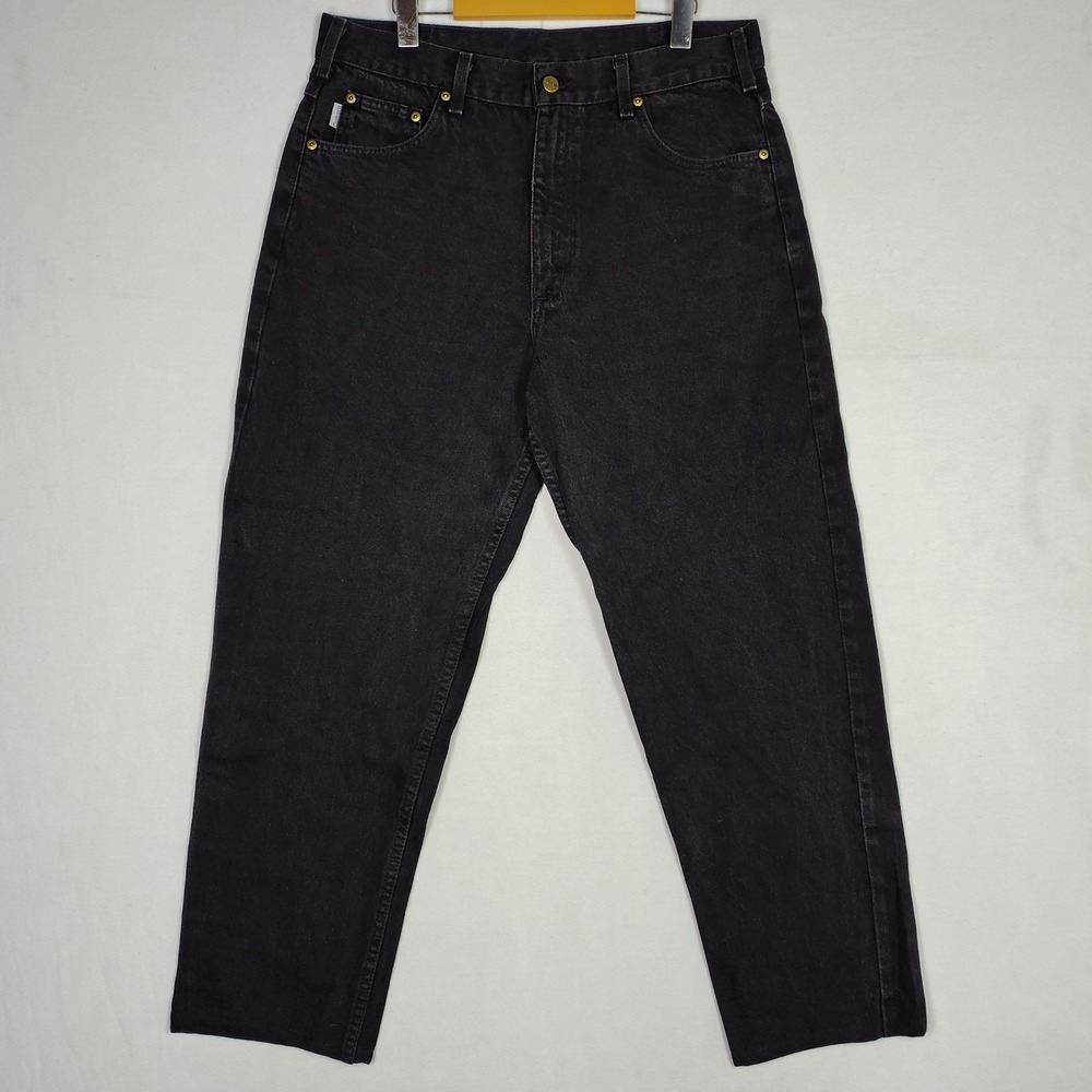 Carhartt B17 BLK Relaxed Fit Tapered Leg Jeans Black Mens 36x32 (Fits 34x28)